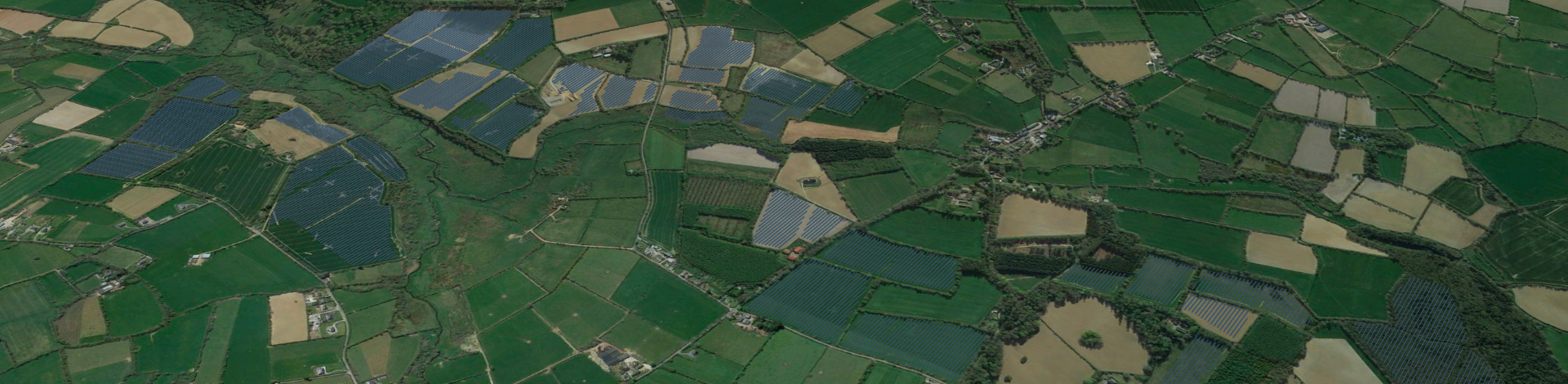 Aerial view of Rosspile Solar Farm