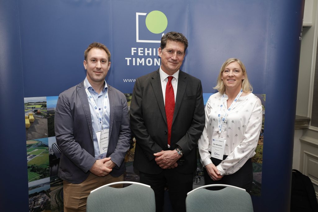 Image of Trevor Byrne, Minister Eamon Ryan, Rita Mansfield at the WEI Offshore Wind Conference 2024